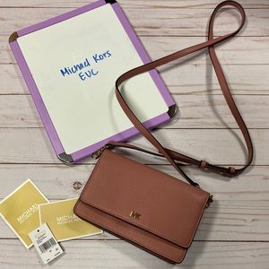 Michael kors crossbody wallet purse pink